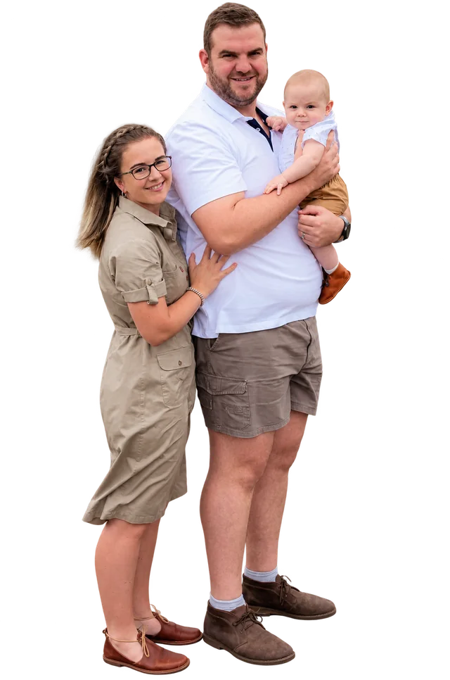 Andre with his wife and their little one